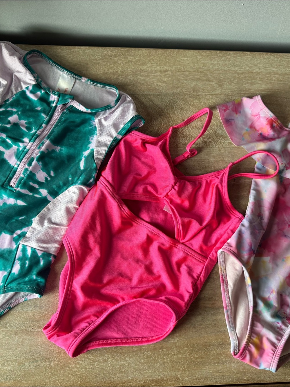 Lot of 3 Girls One-Piece Swimsuits Size 4/5 Assorted Styles
